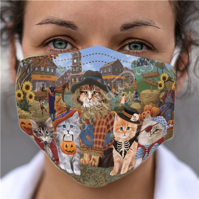 Halloween 'Round Town Siberian Cats Face Mask FM49993