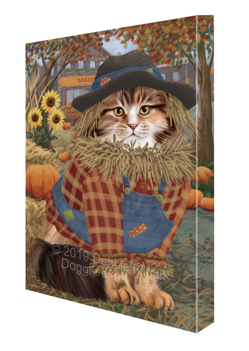 Fall Pumpkin Scarecrow Siberian cats Canvas Print Wall Art Décor CVS144566