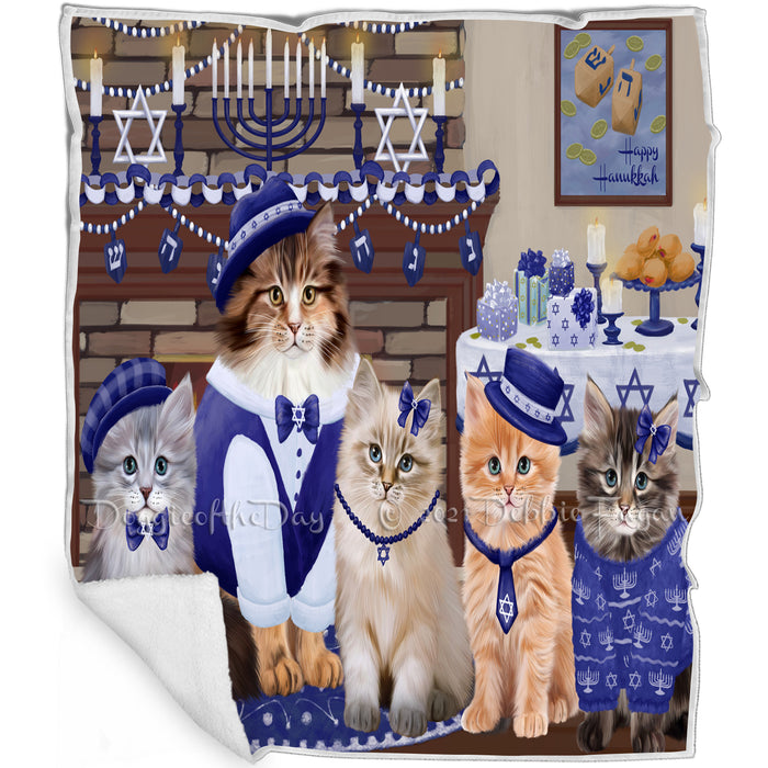 Happy Hanukkah Siberian Cats Blanket BLNKT144051
