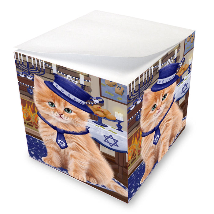 Happy Hanukkah Family Siberian Cats Note Cube NOC-DOTD-A57655