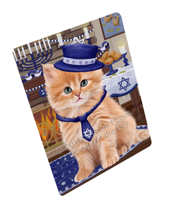 Happy Hanukkah Siberian Cat Cutting Board - For Kitchen - Scratch & Stain Resistant - Designed To Stay In Place - Easy To Clean By Hand - Perfect for Chopping Meats, Vegetables