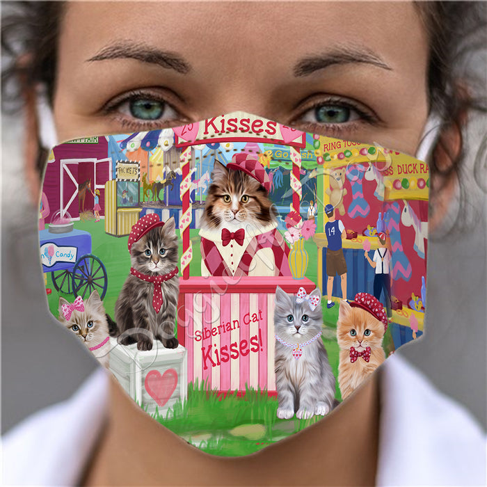 Carnival Kissing Booth Siberian Cats Face Mask FM48084