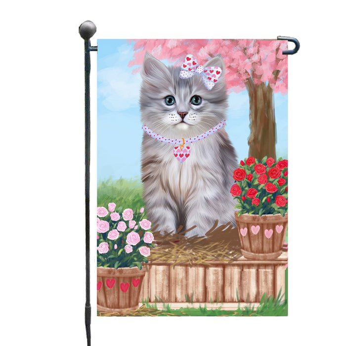 Personalized Rosie 25 Cent Kisses Siberian Cat Custom Garden Flag GFLG64801