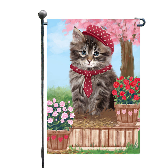 Personalized Rosie 25 Cent Kisses Siberian Cat Custom Garden Flag GFLG64802