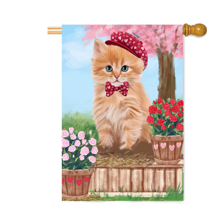 Personalized Rosie 25 Cent Kisses Siberian Cat Custom House Flag FLG64951