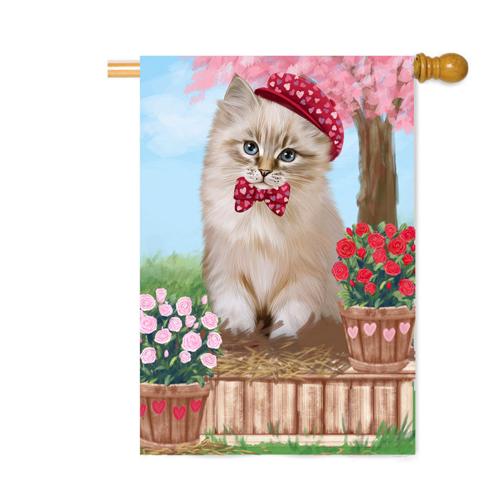 Personalized Rosie 25 Cent Kisses Siberian Cat Custom House Flag FLG64952