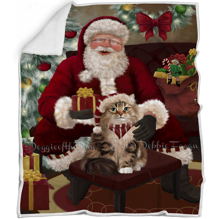 Santa's Christmas Surprise Siberian Cat Blanket BLNKT142418