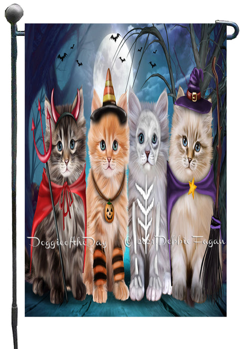 Happy Halloween Trick or Treat Siberian Cats Garden Flags- Outdoor Double Sided Garden Yard Porch Lawn Spring Decorative Vertical Home Flags 12 1/2"w x 18"h