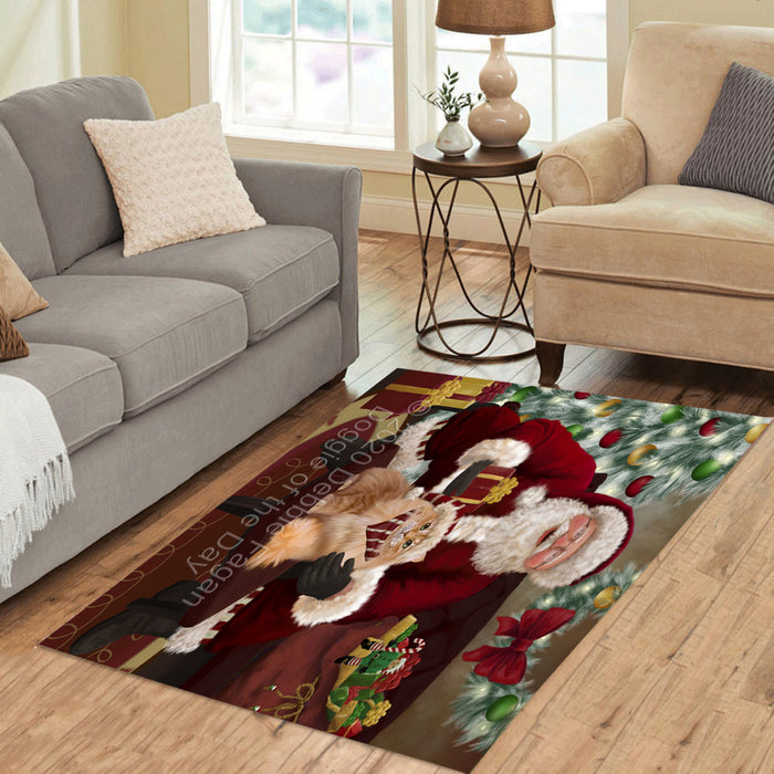 Santa's Christmas Surprise Siberian Cat Polyester Living Room Carpet Area Rug ARUG67825