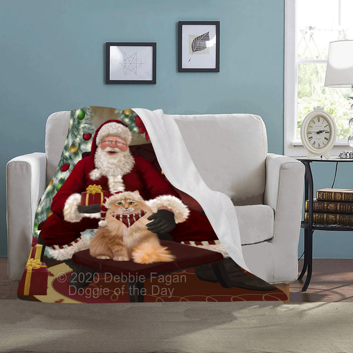 Santa's Christmas Surprise Siberian Cat Blanket BLNKT142423