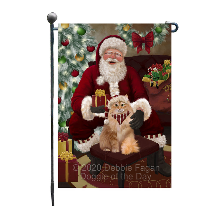 Santa's Christmas Surprise Siberian Cat Garden Flag GFLG66783