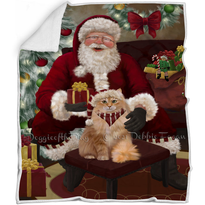 Santa's Christmas Surprise Siberian Cat Blanket BLNKT142423