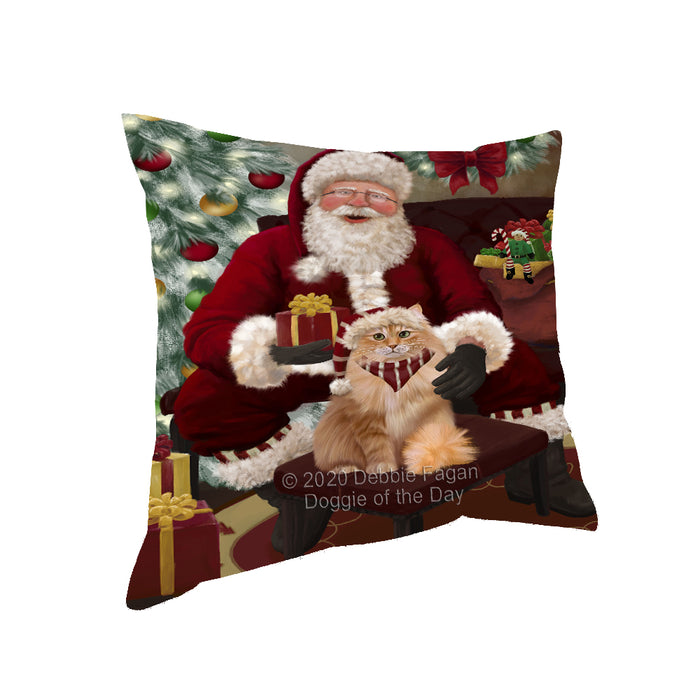 Santa's Christmas Surprise Siberian Cat Pillow PIL87352
