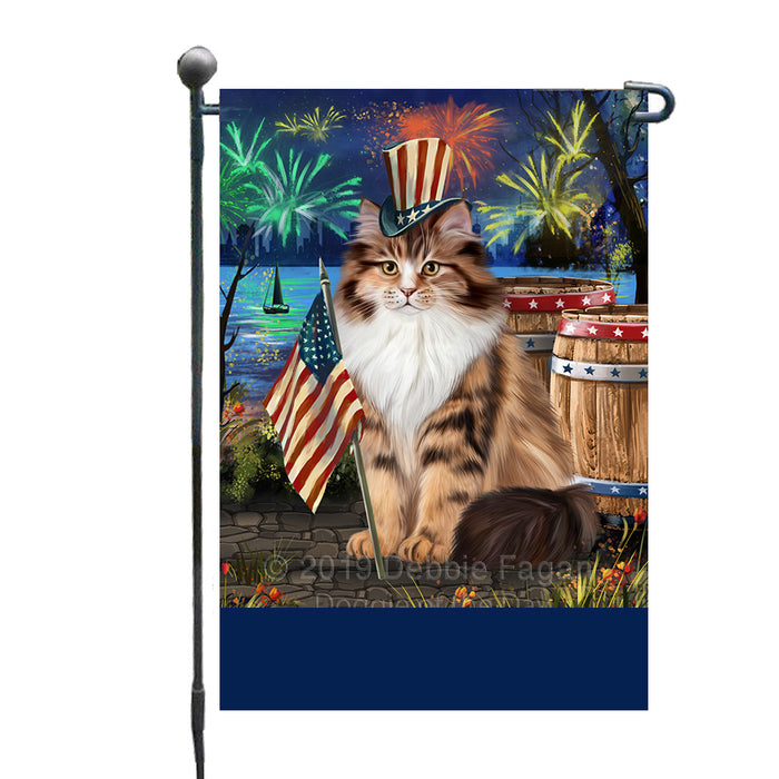 Personalized 4th of July Firework Siberian Cat Custom Garden Flags GFLG-DOTD-A58101