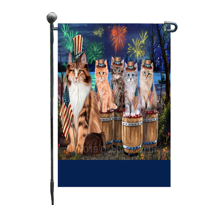 Personalized 4th of July Firework Siberian Cats Custom Garden Flags GFLG-DOTD-A58102