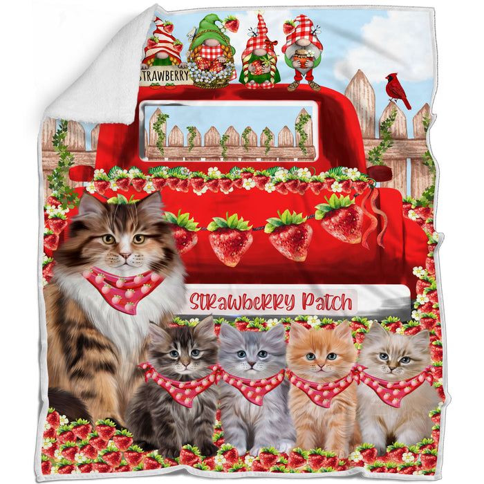 Siberian Blanket: Explore a Variety of Personalized Designs, Bed Cozy Sherpa, Fleece and Woven, Custom Cat Gift for Pet Lovers