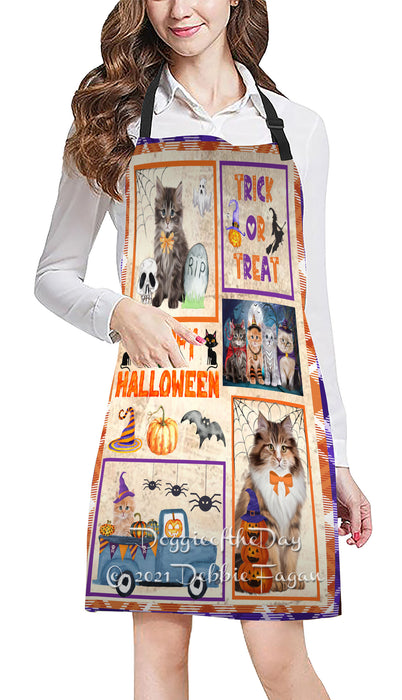 Happy Halloween Trick or Treat Siberian Cats Cooking Kitchen Adjustable Apron Apron49361