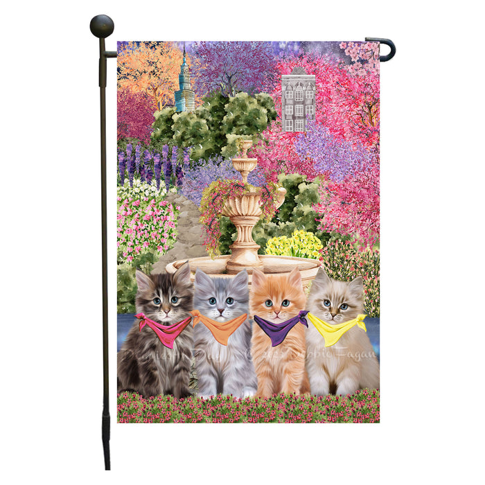 Siberian Cats Garden Flag: Explore a Variety of Designs, Weather Resistant, Double-Sided, Custom, Personalized, Outside Garden Yard Decor, Flags for Cat and Pet Lovers