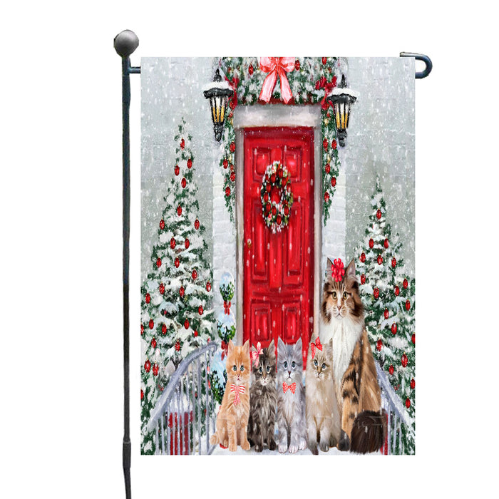 Christmas Holiday Welcome Siberian Cats Garden Flags- Outdoor Double Sided Garden Yard Porch Lawn Spring Decorative Vertical Home Flags 12 1/2"w x 18"h