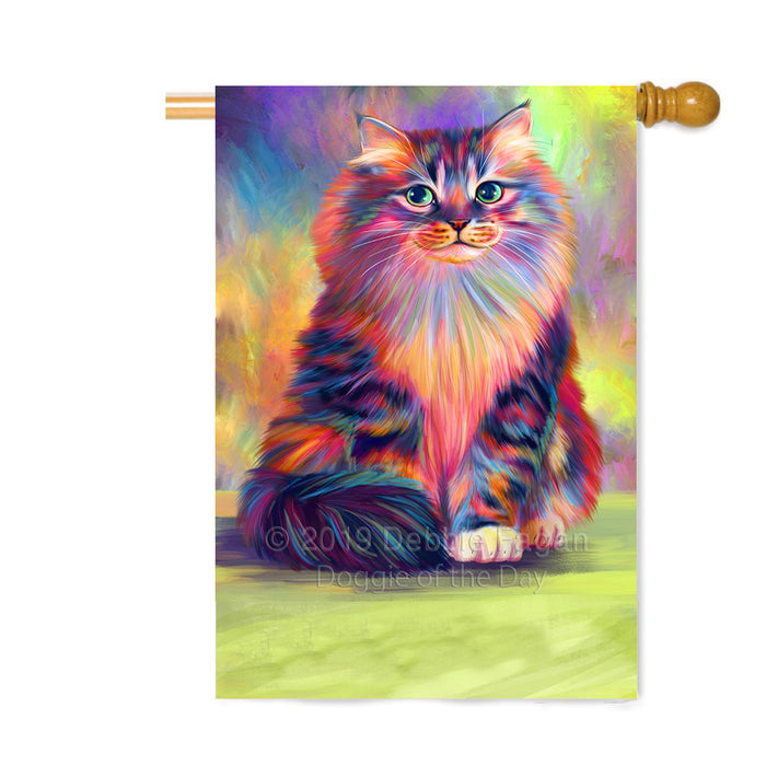 Personalized Paradise Wave Siberian Cat Custom House Flag FLG-DOTD-A60135