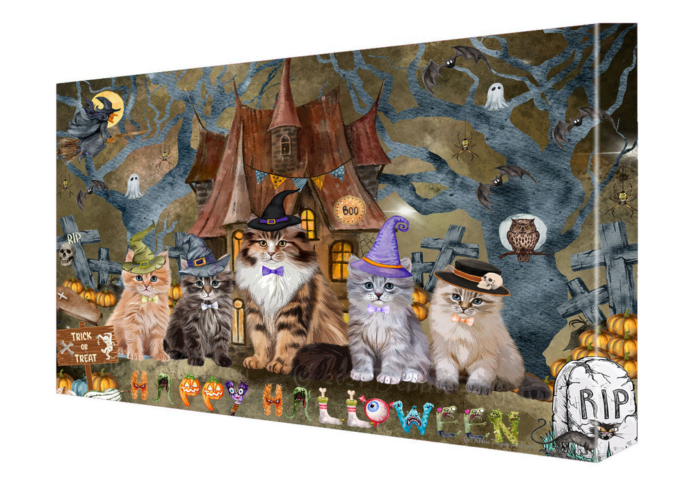 Siberian Cats Canvas: Explore a Variety of Designs, Custom, Digital Art Wall Painting, Personalized, Ready to Hang Halloween Room Decor, Pet Gift for Cat Lovers