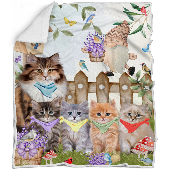 Siberian Blanket: Explore a Variety of Personalized Designs, Bed Cozy Sherpa, Fleece and Woven, Custom Cat Gift for Pet Lovers
