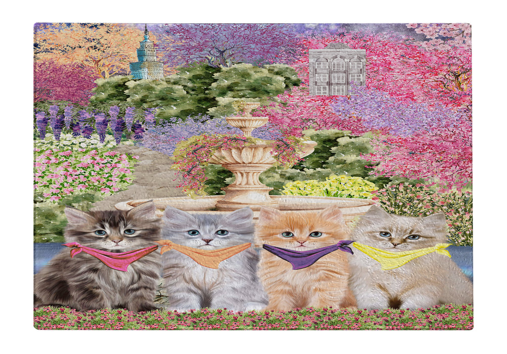 Siberian Cats Tempered Glass Cutting Board: Explore a Variety of Custom Designs, Personalized, Scratch and Stain Resistant Boards for Kitchen, Gift for Cat and Pet Lovers