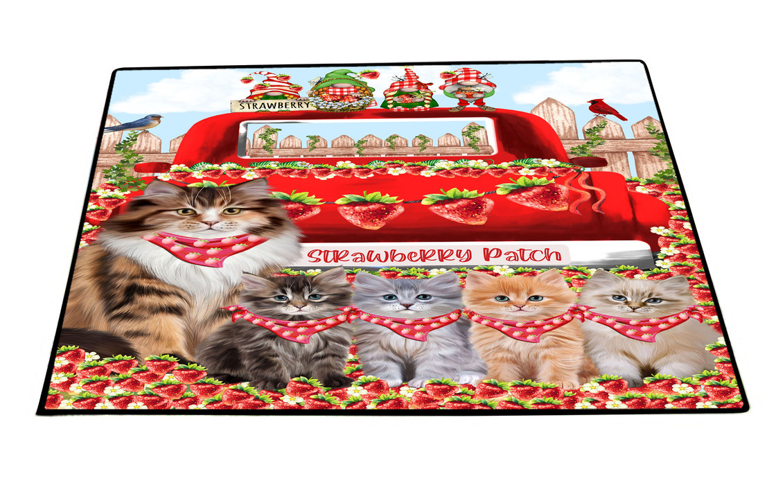 Siberian Cats Floor Mat and Door Mats, Explore a Variety of Designs, Personalized, Anti-Slip Welcome Mat for Outdoor and Indoor, Custom Gift for Cat Lovers