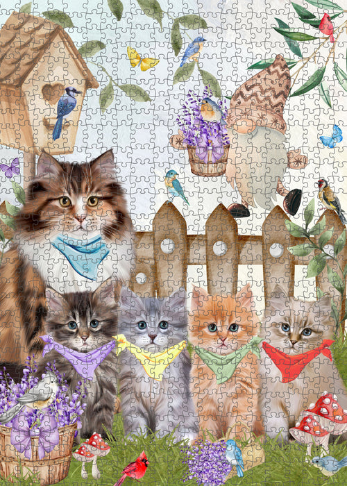 Siberian Cats Jigsaw Puzzle, Interlocking Puzzles Games for Adult, Explore a Variety of Designs, Personalized, Custom, Gift for Pet and Cat Lovers