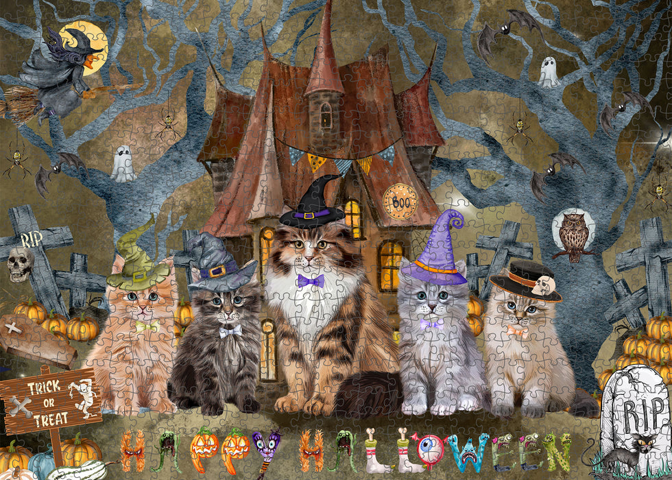 Siberian Cats Jigsaw Puzzle, Interlocking Puzzles Games for Adult, Explore a Variety of Designs, Personalized, Custom, Gift for Pet and Cat Lovers