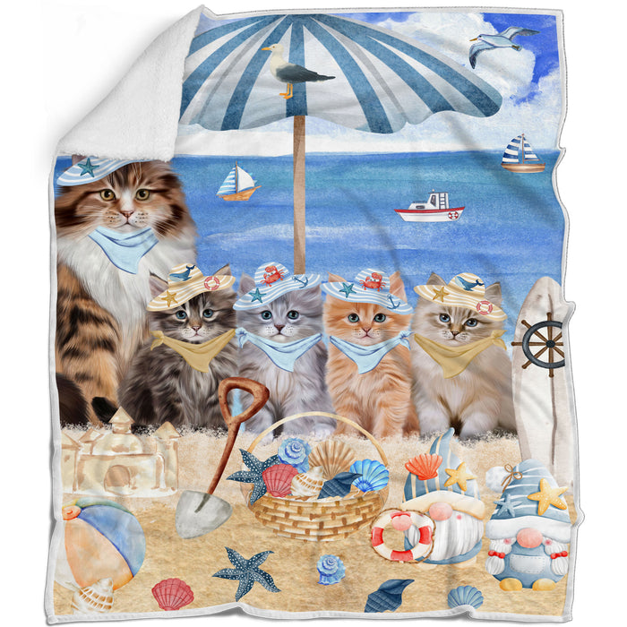 Siberian Bed Blanket, Explore a Variety of Designs, Custom, Soft and Cozy, Personalized, Throw Woven, Fleece and Sherpa, Gift for Pet and Cat Lovers