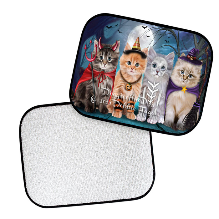 Happy Halloween Trick or Treat Siberian Cats Polyester Anti-Slip Vehicle Carpet Car Floor Mats CFM48697