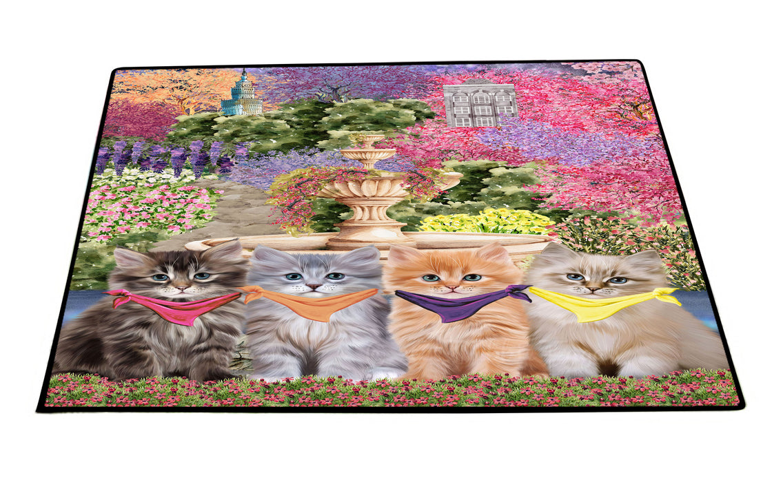 Siberian Cats Floor Mat and Door Mats, Explore a Variety of Designs, Personalized, Anti-Slip Welcome Mat for Outdoor and Indoor, Custom Gift for Cat Lovers