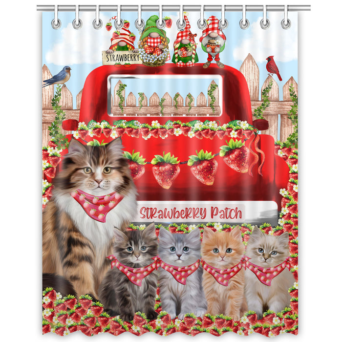 Siberian Cats Shower Curtain: Explore a Variety of Designs, Custom, Personalized, Waterproof Bathtub Curtains for Bathroom with Hooks, Gift for Cat and Pet Lovers