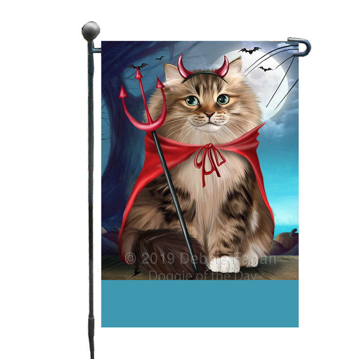 Personalized Happy Halloween Trick or Treat Siberian Cat Devil Custom Garden Flag GFLG64487