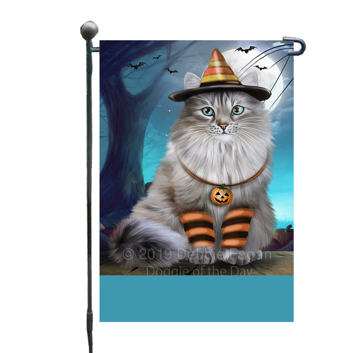 Personalized Happy Halloween Trick or Treat Siberian Cat Candy Corn Custom Garden Flag GFLG64432