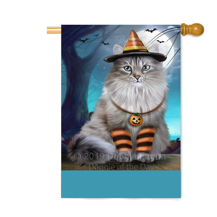 Personalized Happy Halloween Trick or Treat Siberian Cat Candy Corn Custom House Flag FLG64123