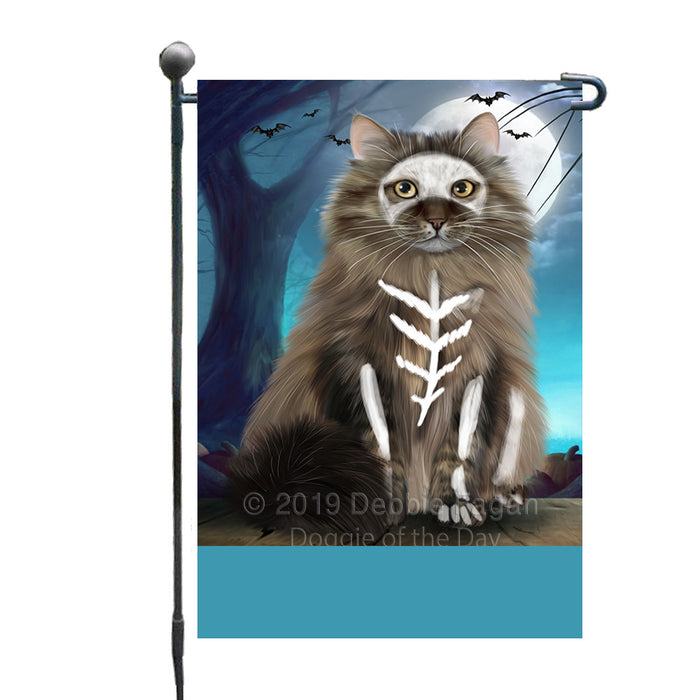 Personalized Happy Halloween Trick or Treat Siberian Cat Skeleton Custom Garden Flag GFLG64542