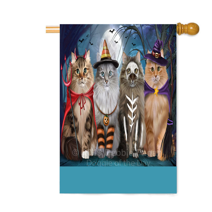 Personalized Happy Halloween Trick or Treat Siberian Cats Custom House Flag FLG64067