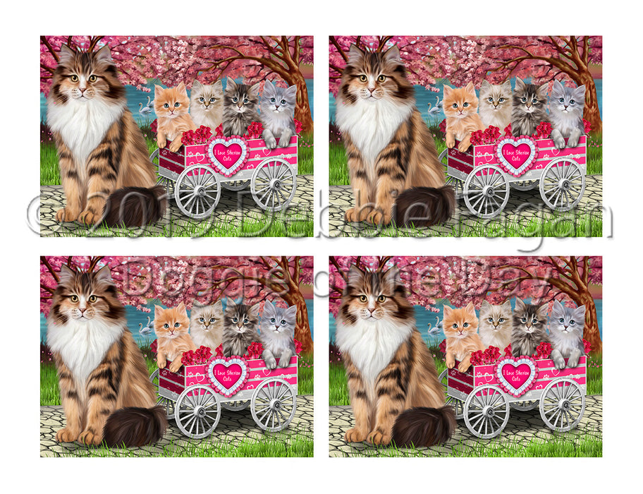 I Love Siberian Cats in a Cart Placemat