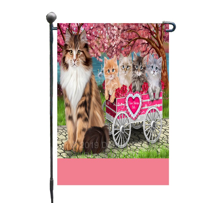 Personalized I Love Siberian Cats in a Cart Custom Garden Flags GFLG-DOTD-A62189
