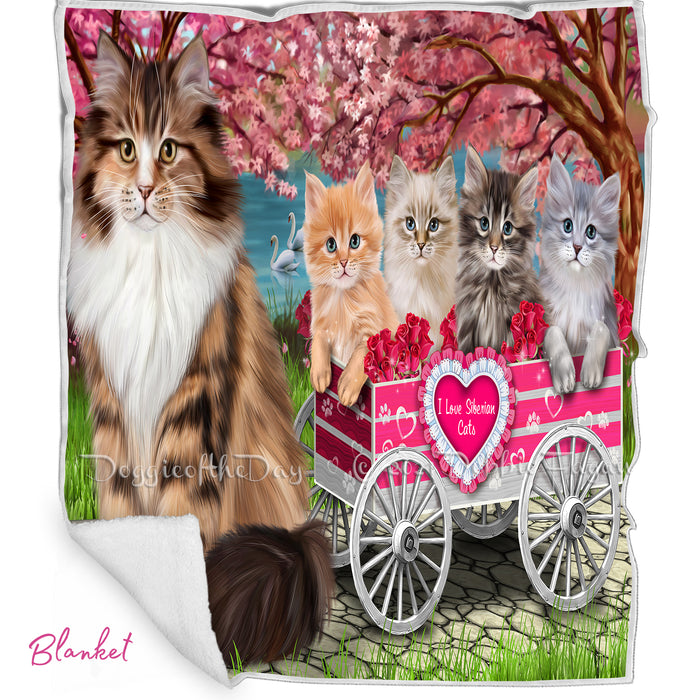 Mother's Day Gift Basket Siberian Cats Blanket, Pillow, Coasters, Magnet, Coffee Mug and Ornament