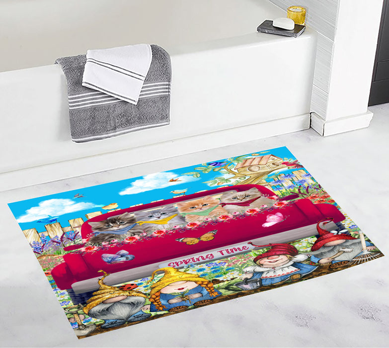 Siberian Cats Bath Mat: Explore a Variety of Designs, Custom, Personalized, Non-Slip Bathroom Floor Rug Mats, Gift for Cat and Pet Lovers