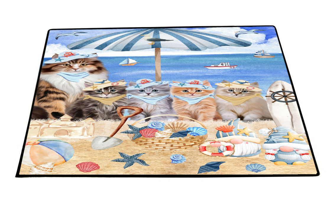 Siberian Cats Floor Mat and Door Mats, Explore a Variety of Designs, Personalized, Anti-Slip Welcome Mat for Outdoor and Indoor, Custom Gift for Cat Lovers