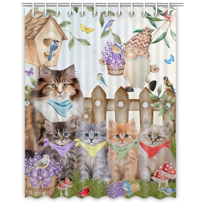 Siberian Cats Shower Curtain: Explore a Variety of Designs, Halloween Bathtub Curtains for Bathroom with Hooks, Personalized, Custom, Gift for Pet and Cat Lovers