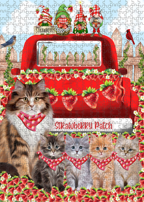 Siberian Cats Jigsaw Puzzle, Interlocking Puzzles Games for Adult, Explore a Variety of Designs, Personalized, Custom, Gift for Pet and Cat Lovers