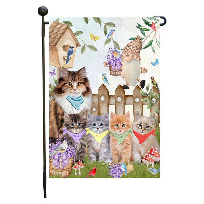 Siberian Cats Garden Flag: Explore a Variety of Designs, Custom, Personalized, Weather Resistant, Double-Sided, Outdoor Garden Yard Decor for Cat and Pet Lovers