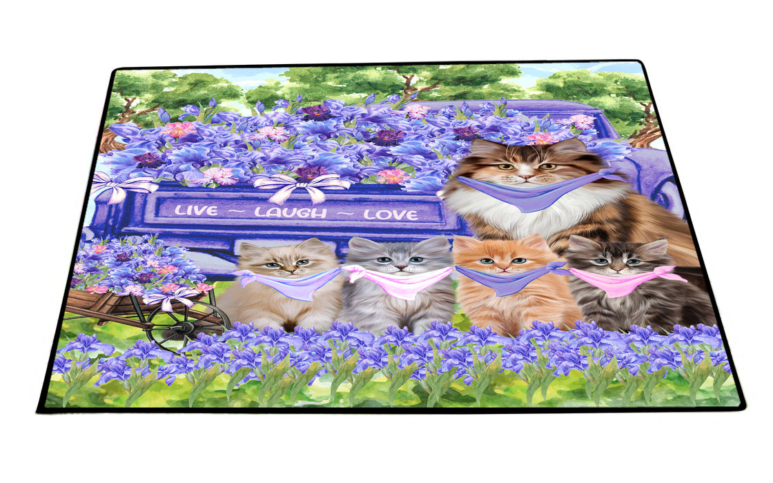 Siberian Cats Floor Mat, Anti-Slip Door Mats for Indoor and Outdoor, Custom, Personalized, Explore a Variety of Designs, Pet Gift for Cat Lovers