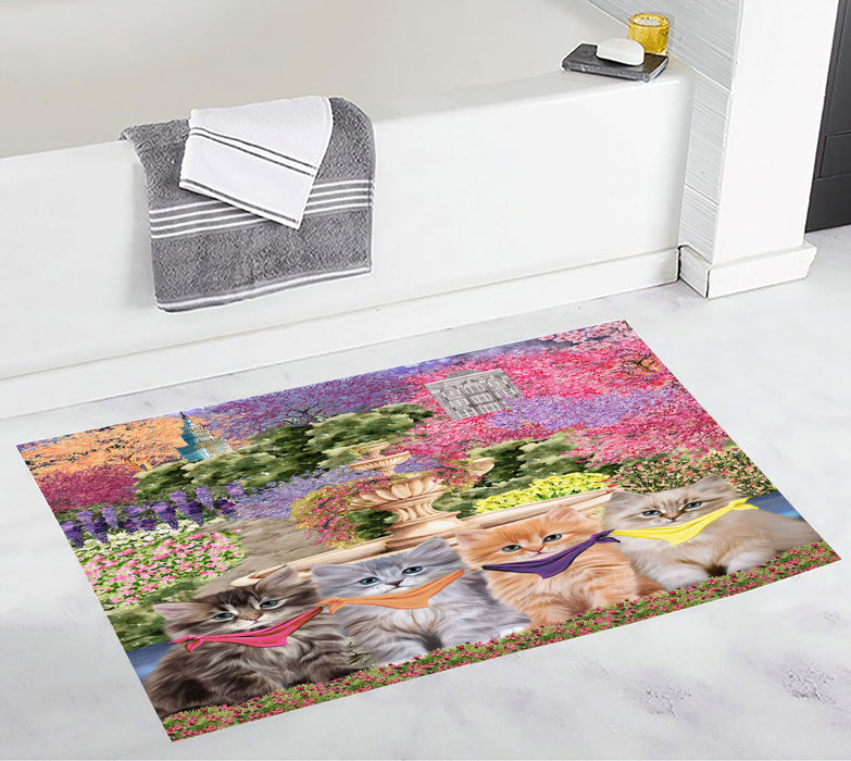 Siberian Cats Bath Mat: Explore a Variety of Designs, Custom, Personalized, Anti-Slip Bathroom Rug Mats, Gift for Cat and Pet Lovers