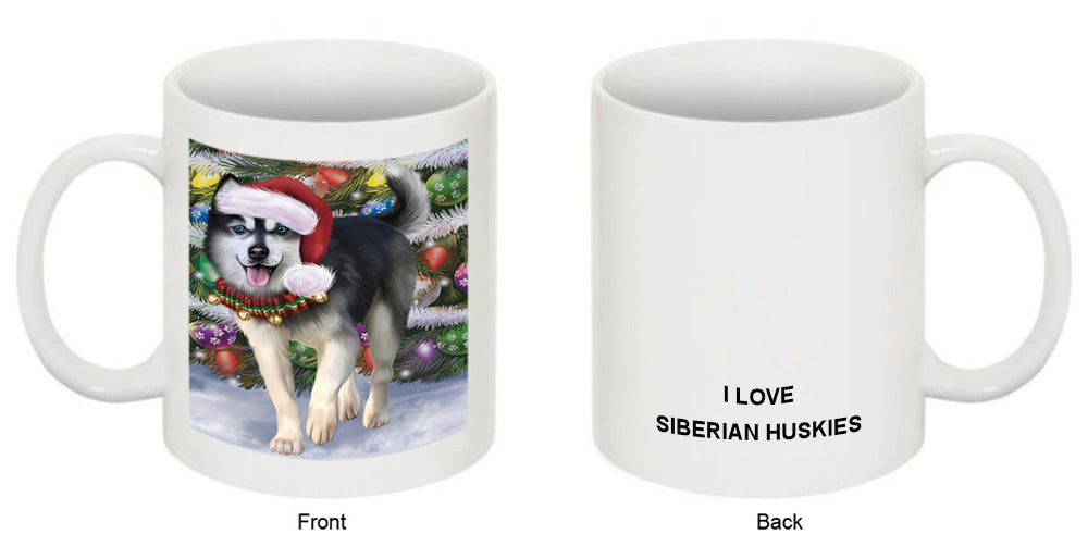 Trotting in the Snow Siberian Husky Dog Coffee Mug MUG49995